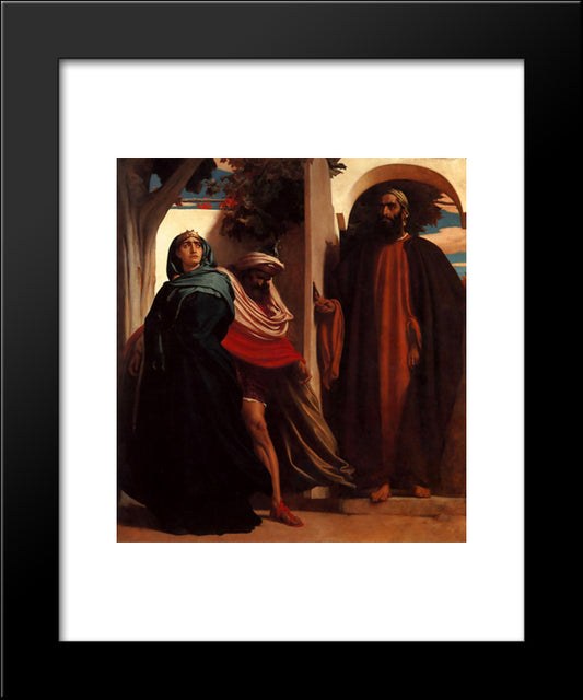 Jezebel And Ahab Met By Elijah 20x24 Black Modern Wood Framed Art Print Poster by Leighton, Frederic