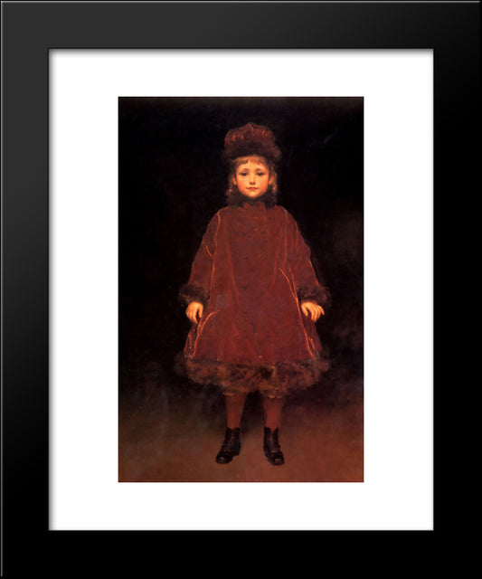 Portrait Of A Child 20x24 Black Modern Wood Framed Art Print Poster by Leighton, Frederic