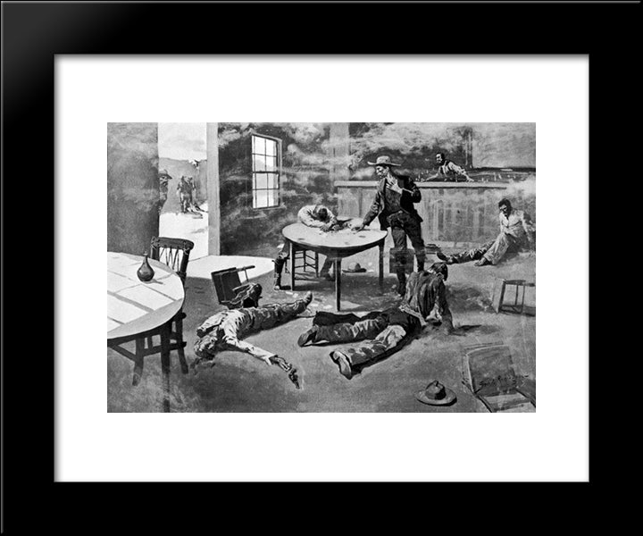 A Misdeal 20x24 Black Modern Wood Framed Art Print Poster by Remington, Frederic