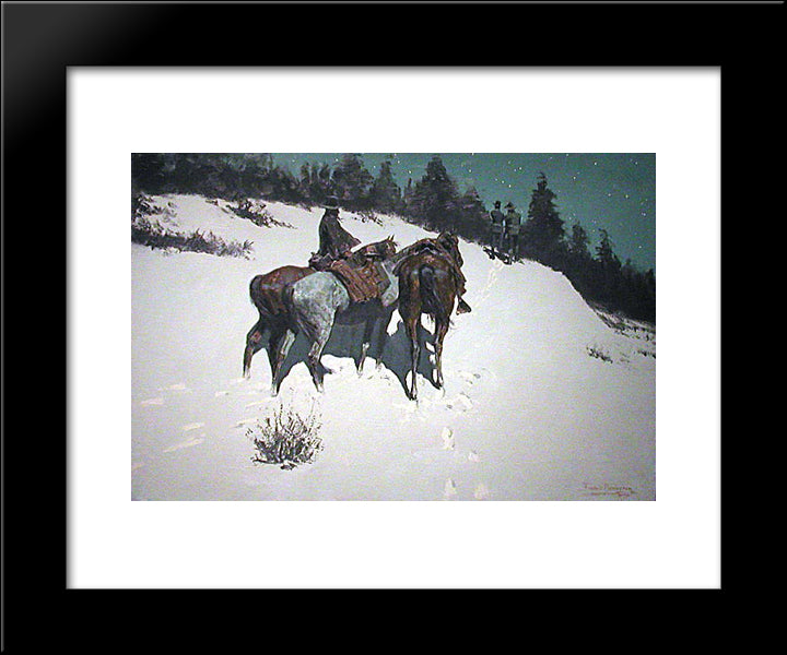 A Reconnaissance 20x24 Black Modern Wood Framed Art Print Poster by Remington, Frederic