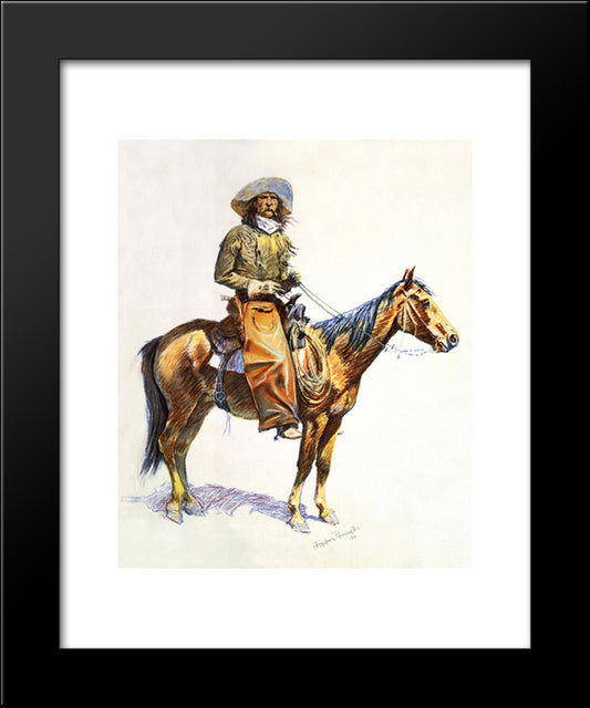 Arizona Cow-Boy 20x24 Black Modern Wood Framed Art Print Poster by Remington, Frederic