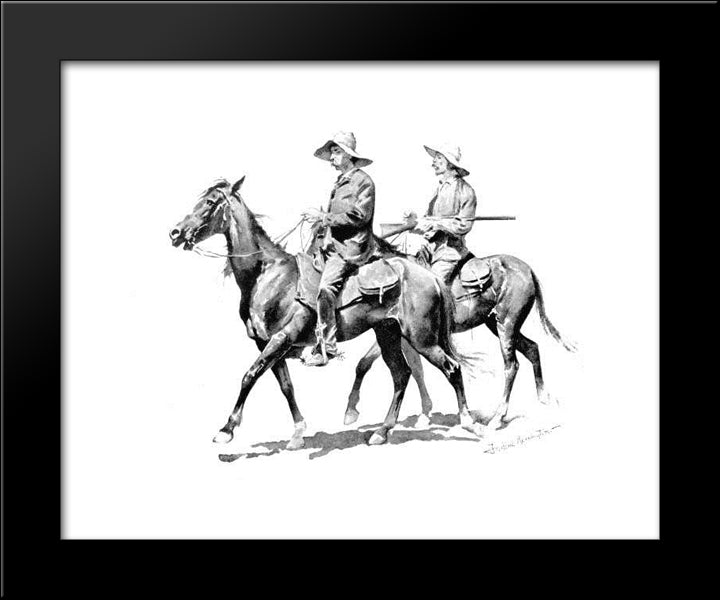 Cracker Cowboys Of Florida 20x24 Black Modern Wood Framed Art Print Poster by Remington, Frederic