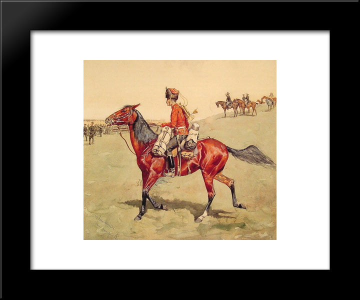 Hussar, Russian Guard Corps 20x24 Black Modern Wood Framed Art Print Poster by Remington, Frederic