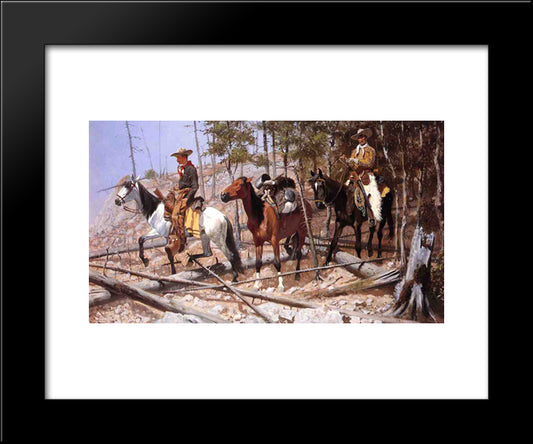 Prospecting For Cattle Range 20x24 Black Modern Wood Framed Art Print Poster by Remington, Frederic