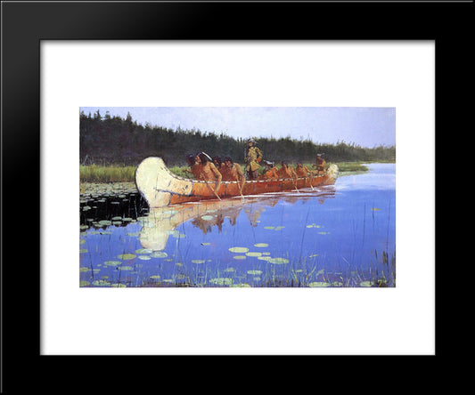 Radisson And Groseilliers 20x24 Black Modern Wood Framed Art Print Poster by Remington, Frederic