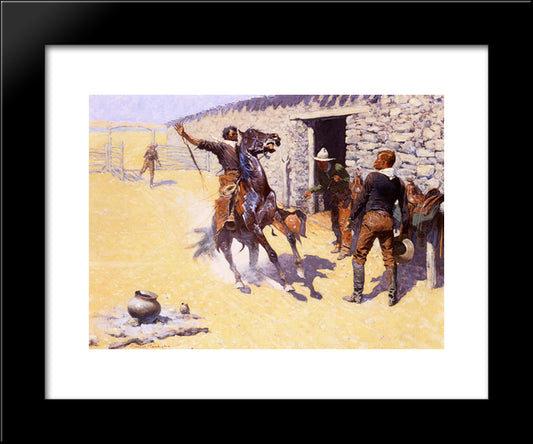 The Apaches! 20x24 Black Modern Wood Framed Art Print Poster by Remington, Frederic