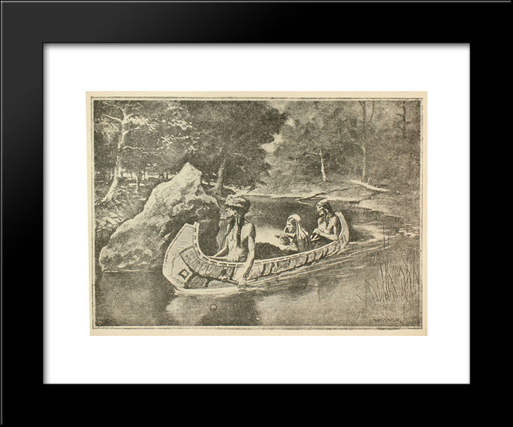 The Song Of Hiawatha Illustration 20x24 Black Modern Wood Framed Art Print Poster by Remington, Frederic