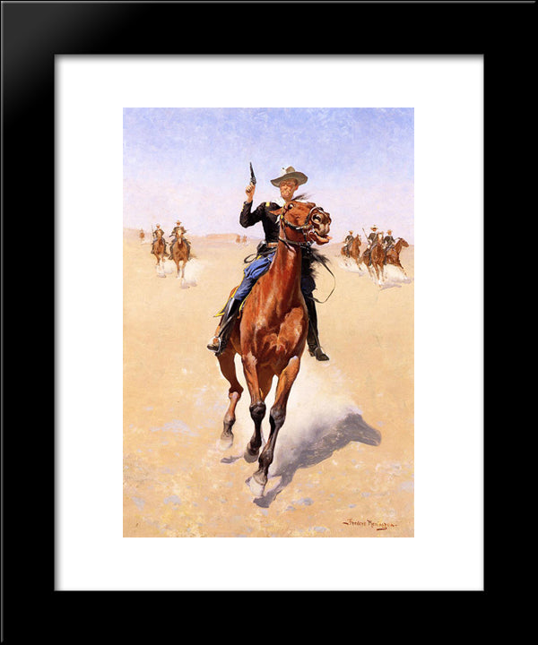 The Trooper 20x24 Black Modern Wood Framed Art Print Poster by Remington, Frederic