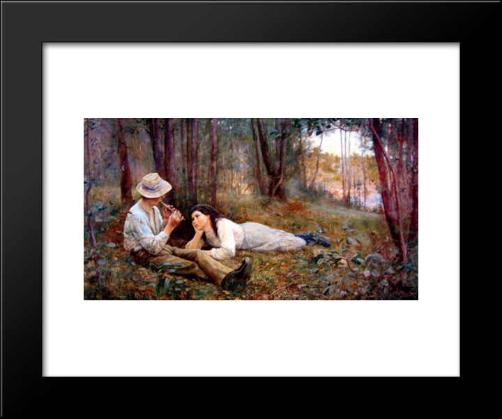 Bush Idyll 20x24 Black Modern Wood Framed Art Print Poster by McCubbin, Frederick