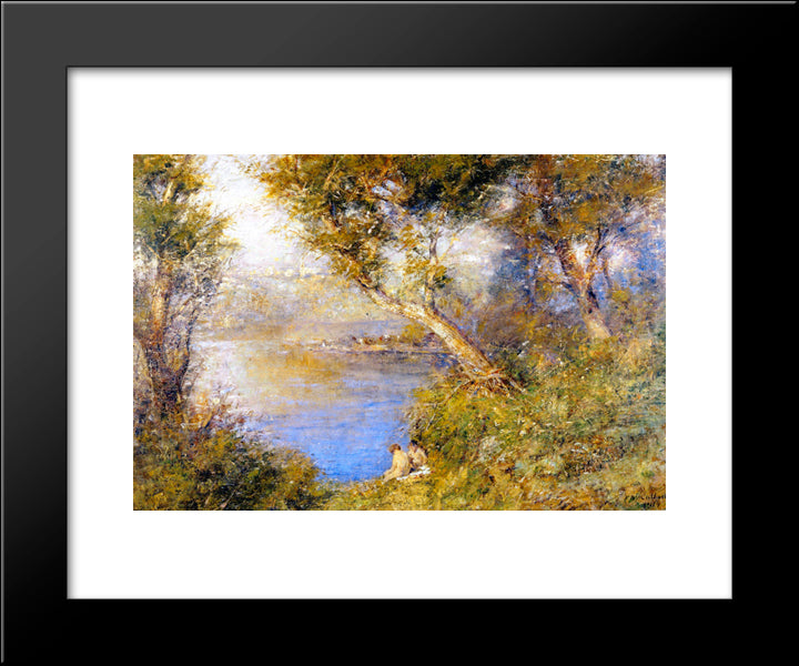 Golden Sunlight 20x24 Black Modern Wood Framed Art Print Poster by McCubbin, Frederick