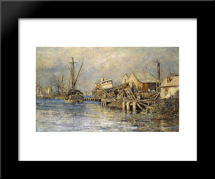 The Old Ship, Williamstown 20x24 Black Modern Wood Framed Art Print Poster by McCubbin, Frederick