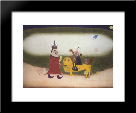 Der Betende Lowe, Oder Die Geschandete Kraft 20x24 Black Modern Wood Framed Art Print Poster by Schroder Sonnenstern, Friedrich
