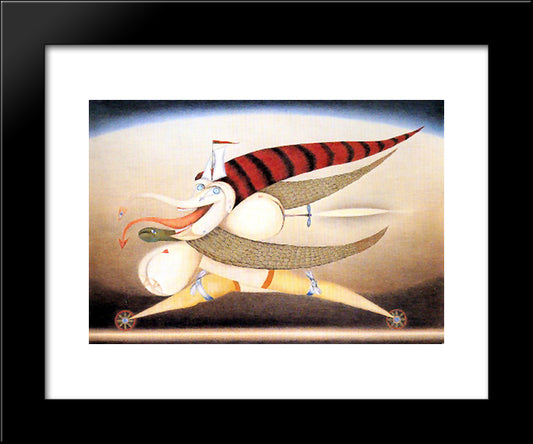 The Demoness Of Urgency 20x24 Black Modern Wood Framed Art Print Poster by Schroder Sonnenstern, Friedrich