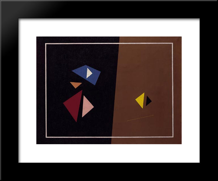 Composition No. 141 20x24 Black Modern Wood Framed Art Print Poster by Vordemberge Gildewart, Friedrich