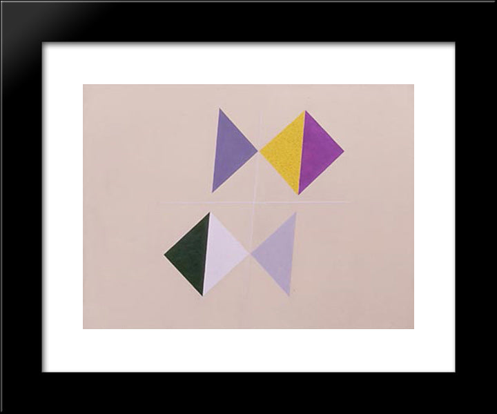 Composition No. 144 20x24 Black Modern Wood Framed Art Print Poster by Vordemberge Gildewart, Friedrich