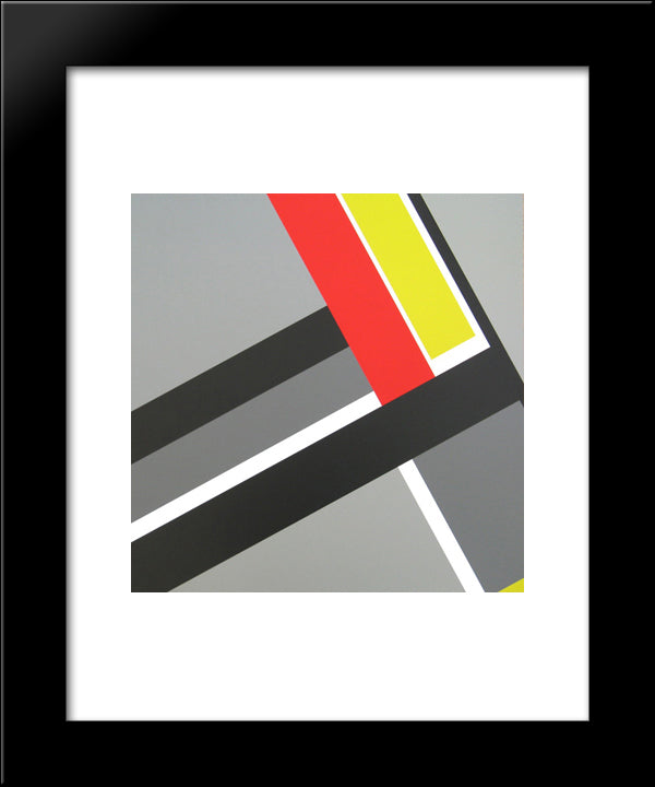 Composition No.41 20x24 Black Modern Wood Framed Art Print Poster by Vordemberge Gildewart, Friedrich