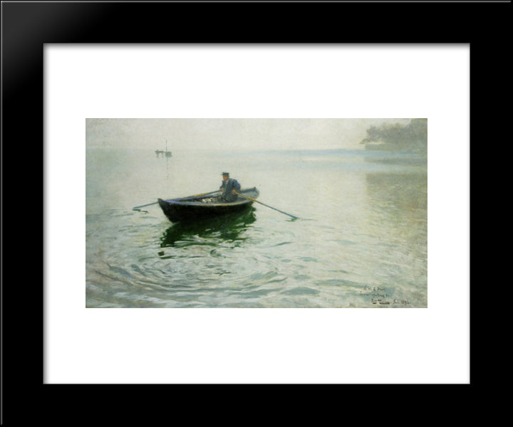 Alkejegeren 20x24 Black Modern Wood Framed Art Print Poster by Thaulow, Frits