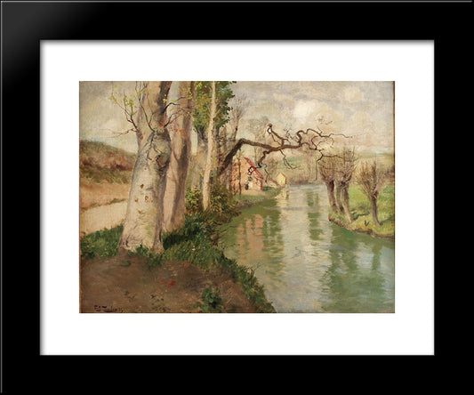 From Dieppe To Arques River 20x24 Black Modern Wood Framed Art Print Poster by Thaulow, Frits