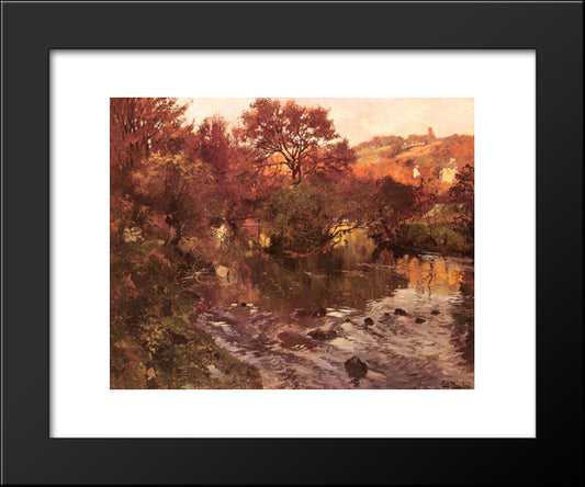 Golden Autumn, Brittany 20x24 Black Modern Wood Framed Art Print Poster by Thaulow, Frits