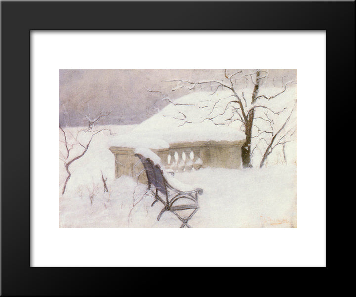 In The Elbank, Hamburg 20x24 Black Modern Wood Framed Art Print Poster by Thaulow, Frits