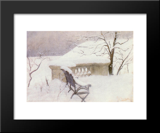 In The Elbank, Hamburg 20x24 Black Modern Wood Framed Art Print Poster by Thaulow, Frits