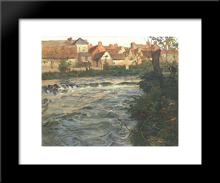 Landscape And River 20x24 Black Modern Wood Framed Art Print Poster by Thaulow, Frits