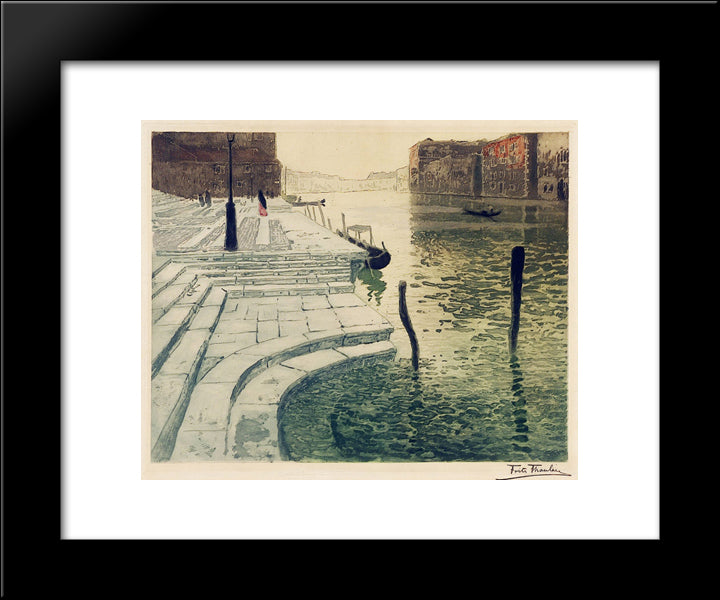 Marble Steps 20x24 Black Modern Wood Framed Art Print Poster by Thaulow, Frits