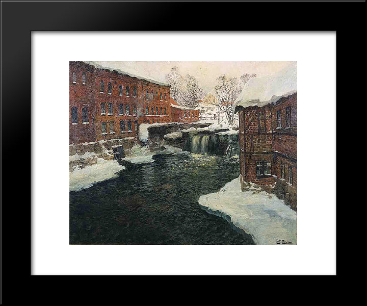 Mill Scene 20x24 Black Modern Wood Framed Art Print Poster by Thaulow, Frits