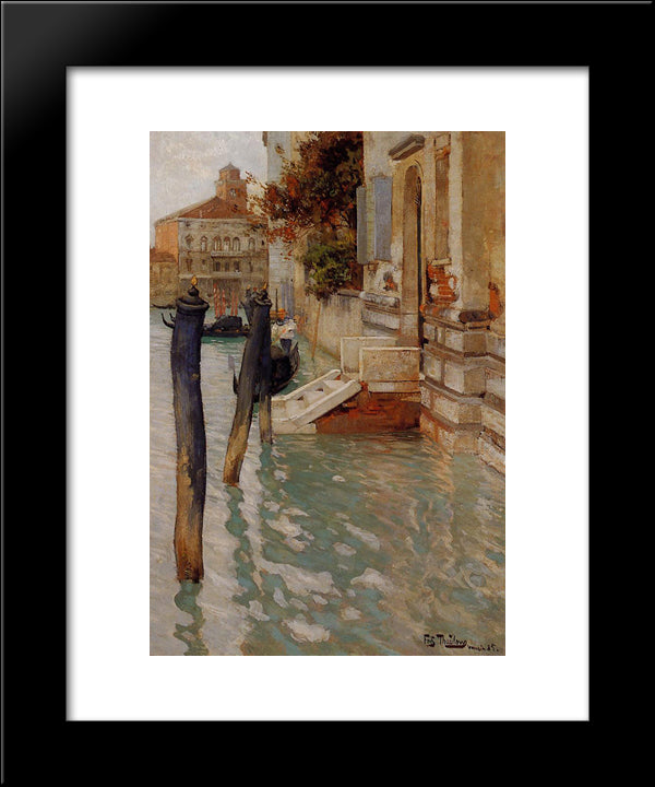 On The Grand Canal, Venice 20x24 Black Modern Wood Framed Art Print Poster by Thaulow, Frits