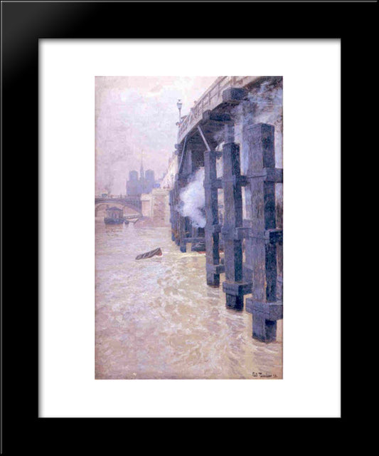 Seine 20x24 Black Modern Wood Framed Art Print Poster by Thaulow, Frits