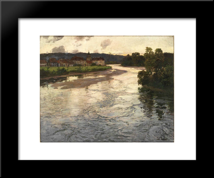 The Dordogne 20x24 Black Modern Wood Framed Art Print Poster by Thaulow, Frits