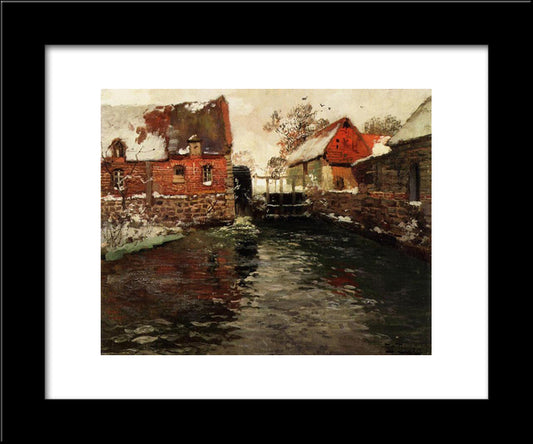 The Mill 20x24 Black Modern Wood Framed Art Print Poster by Thaulow, Frits