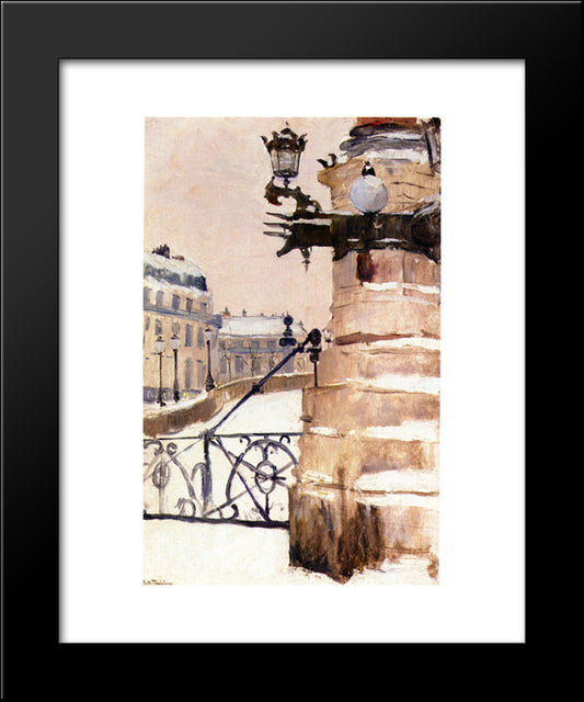 Winter In Paris 20x24 Black Modern Wood Framed Art Print Poster by Thaulow, Frits