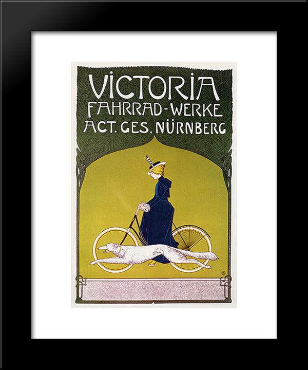 Advertising Poster Victoria Fahrradwerke (Bicycles) 20x24 Black Modern Wood Framed Art Print Poster by Rehm, Fritz