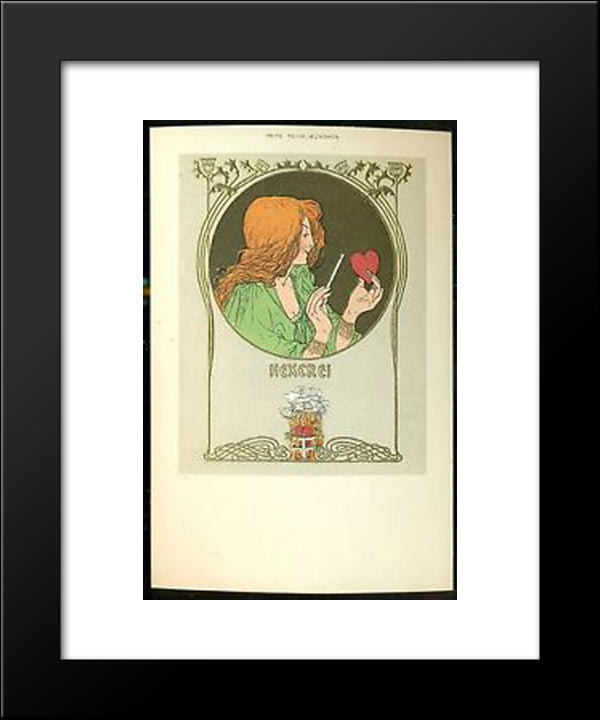 Postcard Woman As Witch 20x24 Black Modern Wood Framed Art Print Poster by Rehm, Fritz