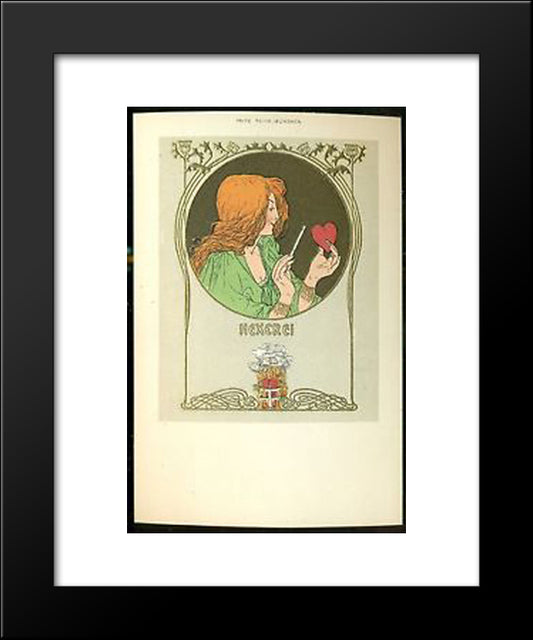 Postcard Woman As Witch 20x24 Black Modern Wood Framed Art Print Poster by Rehm, Fritz