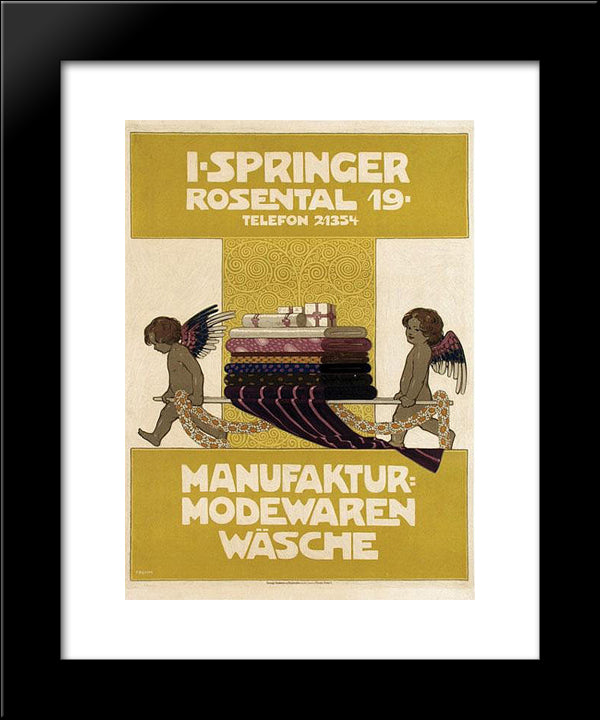 Springer Manufaktur Modewaren Wasche 20x24 Black Modern Wood Framed Art Print Poster by Rehm, Fritz