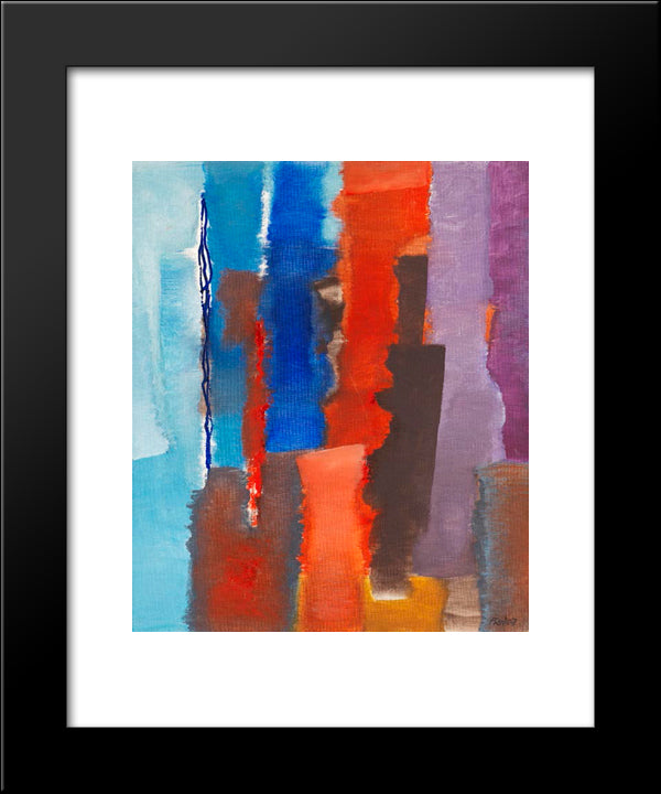 Blau - Rot - Vertikal 20x24 Black Modern Wood Framed Art Print Poster by Winter, Fritz