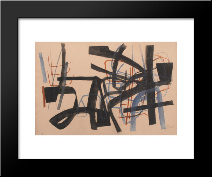 Farbradierung Vi 20x24 Black Modern Wood Framed Art Print Poster by Winter, Fritz