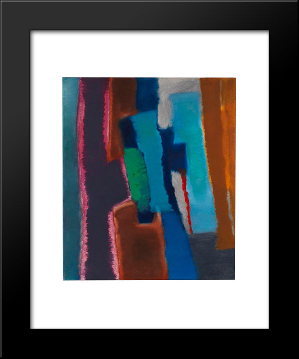 Kommendes Blau 20x24 Black Modern Wood Framed Art Print Poster by Winter, Fritz