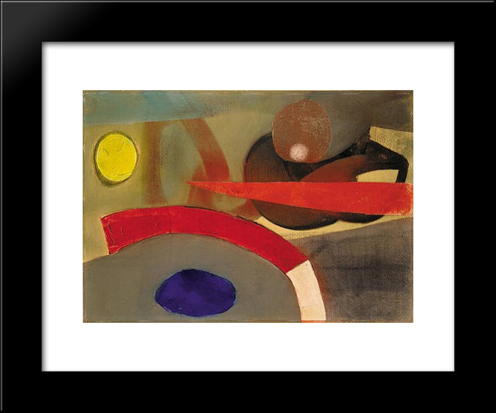 Komposition Mit Rotem Bogen 20x24 Black Modern Wood Framed Art Print Poster by Winter, Fritz