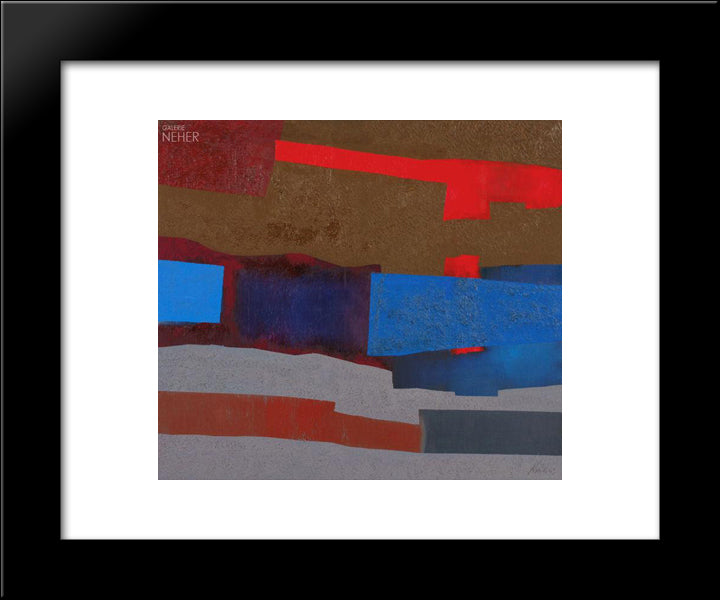 Mit Rot 20x24 Black Modern Wood Framed Art Print Poster by Winter, Fritz