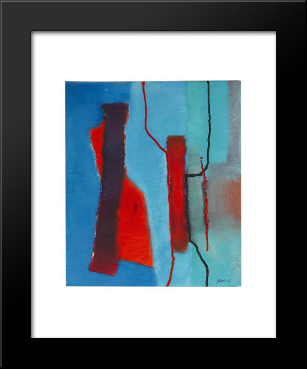 Rot Vor Blau 20x24 Black Modern Wood Framed Art Print Poster by Winter, Fritz