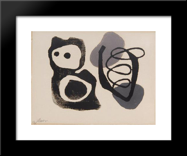 Screenprint 11 20x24 Black Modern Wood Framed Art Print Poster by Winter, Fritz