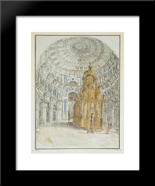 Holy Resurrection Cathedral Of New Jerusalem Monastery. Internal View. 20x24 Black Modern Wood Framed Art Print Poster by Alekseyev, Fyodor