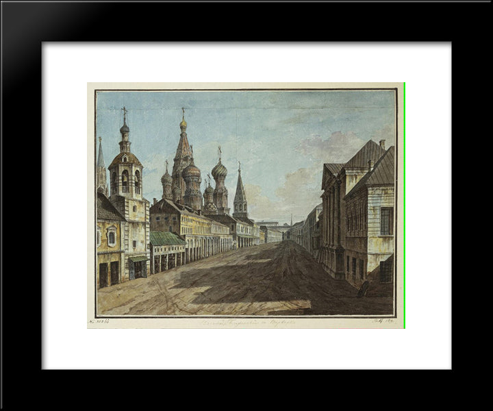 Moskvoretskaya Street 20x24 Black Modern Wood Framed Art Print Poster by Alekseyev, Fyodor