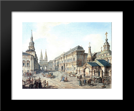 North Side Of Red Square 20x24 Black Modern Wood Framed Art Print Poster by Alekseyev, Fyodor