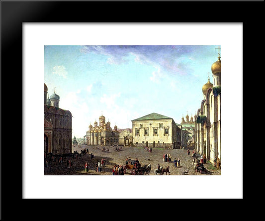 The Annunciation Cathedral And Faceted Palace 20x24 Black Modern Wood Framed Art Print Poster by Alekseyev, Fyodor