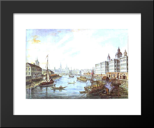 The Foundling Hospital In Moscow 20x24 Black Modern Wood Framed Art Print Poster by Alekseyev, Fyodor