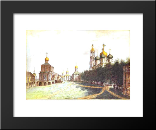 The Monastery Of Trinity And St. Sergius 20x24 Black Modern Wood Framed Art Print Poster by Alekseyev, Fyodor